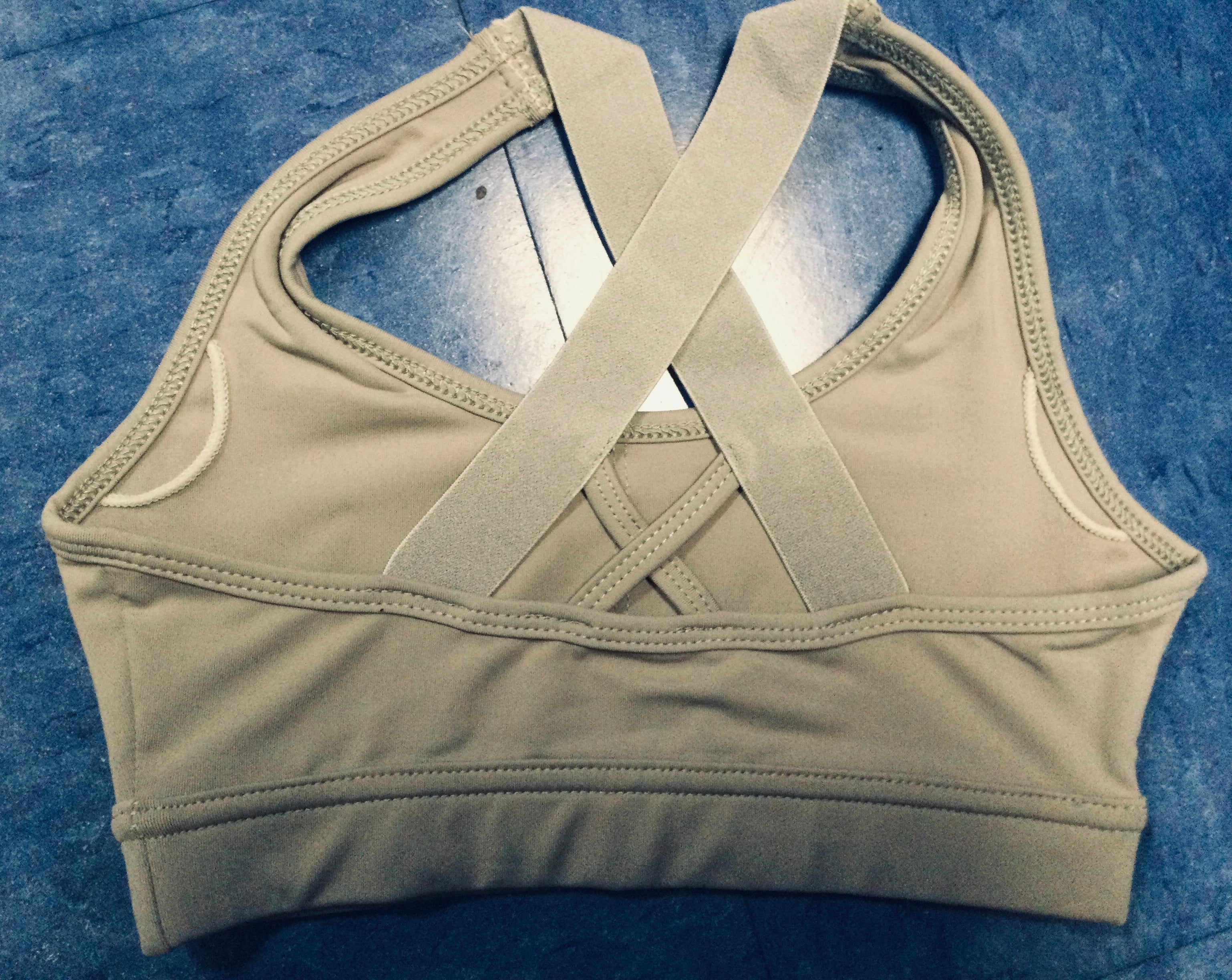 Sports Bra Grey with Bling/White Logo