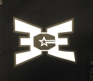Youth Hooded Zip Up Black Crop with Black and White Logo