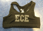 ECE Youth Sports Bra Black with Silver Logo