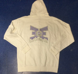 Hooded Zip Up White With Bling Logo