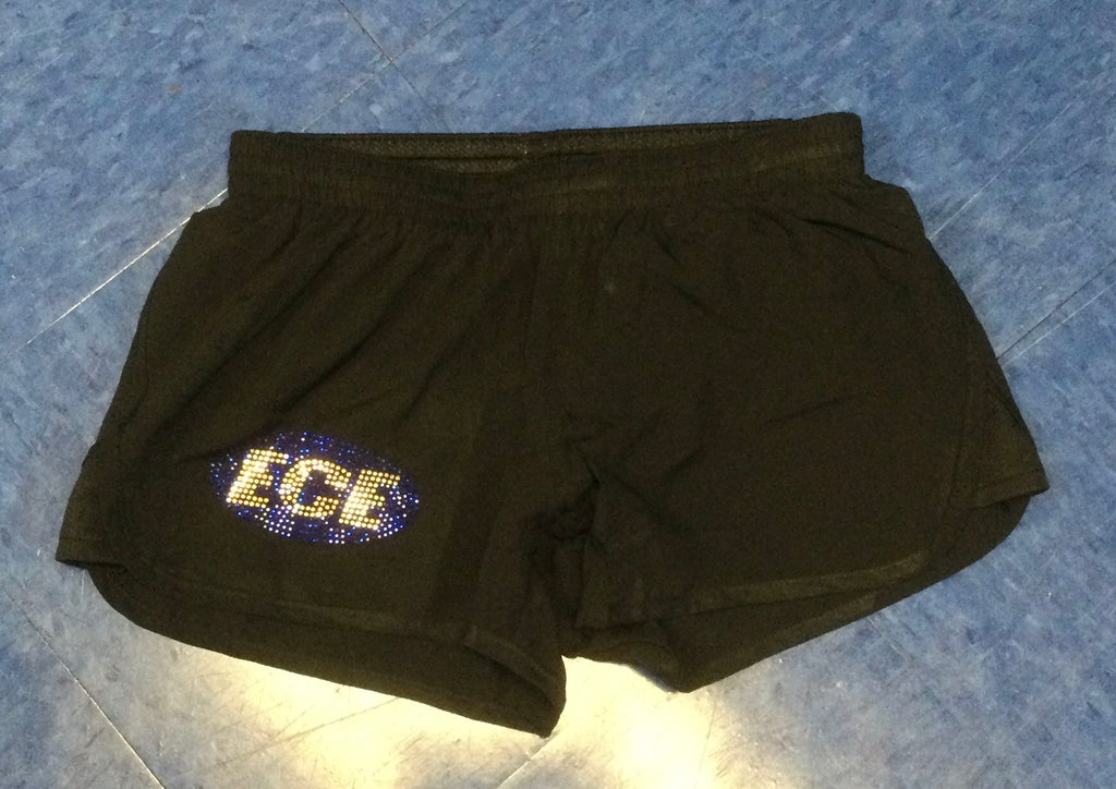 Shorts Youth Black with Silver/Blue Bling Logo
