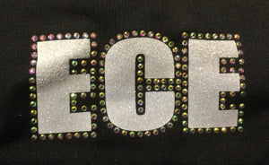 Sports Bra Youth Black with White/Bling Logo