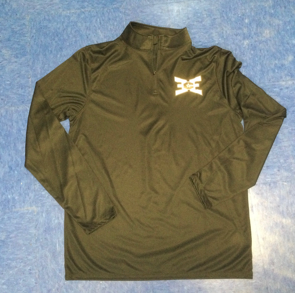 ECE Mens 1/4 Zip Black with White Logo