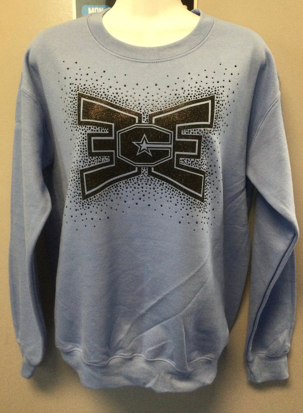 Crewneck Periwinkle Blue with Black Sparkle Logo