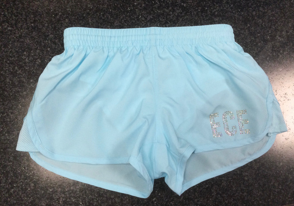 Shorts Aqua with Bling Logo