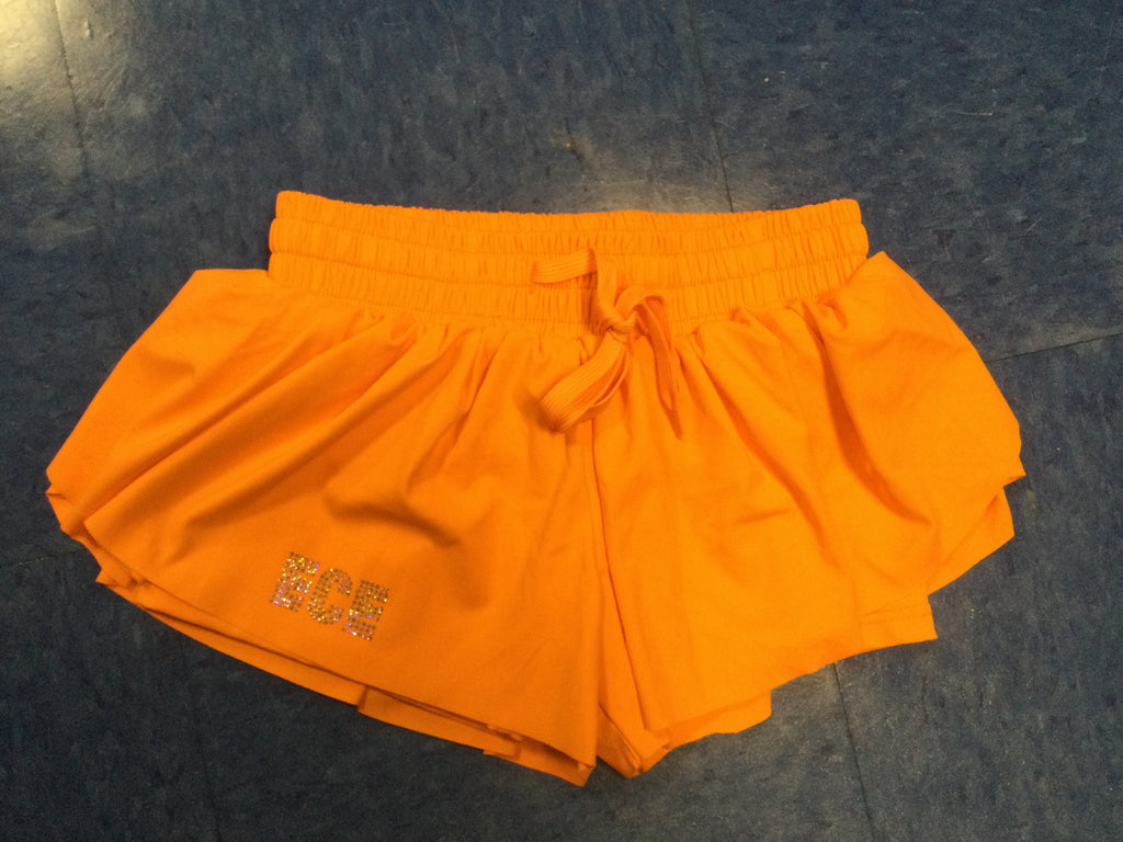 Shorts Butterfly Neon Orange with Bling Logo