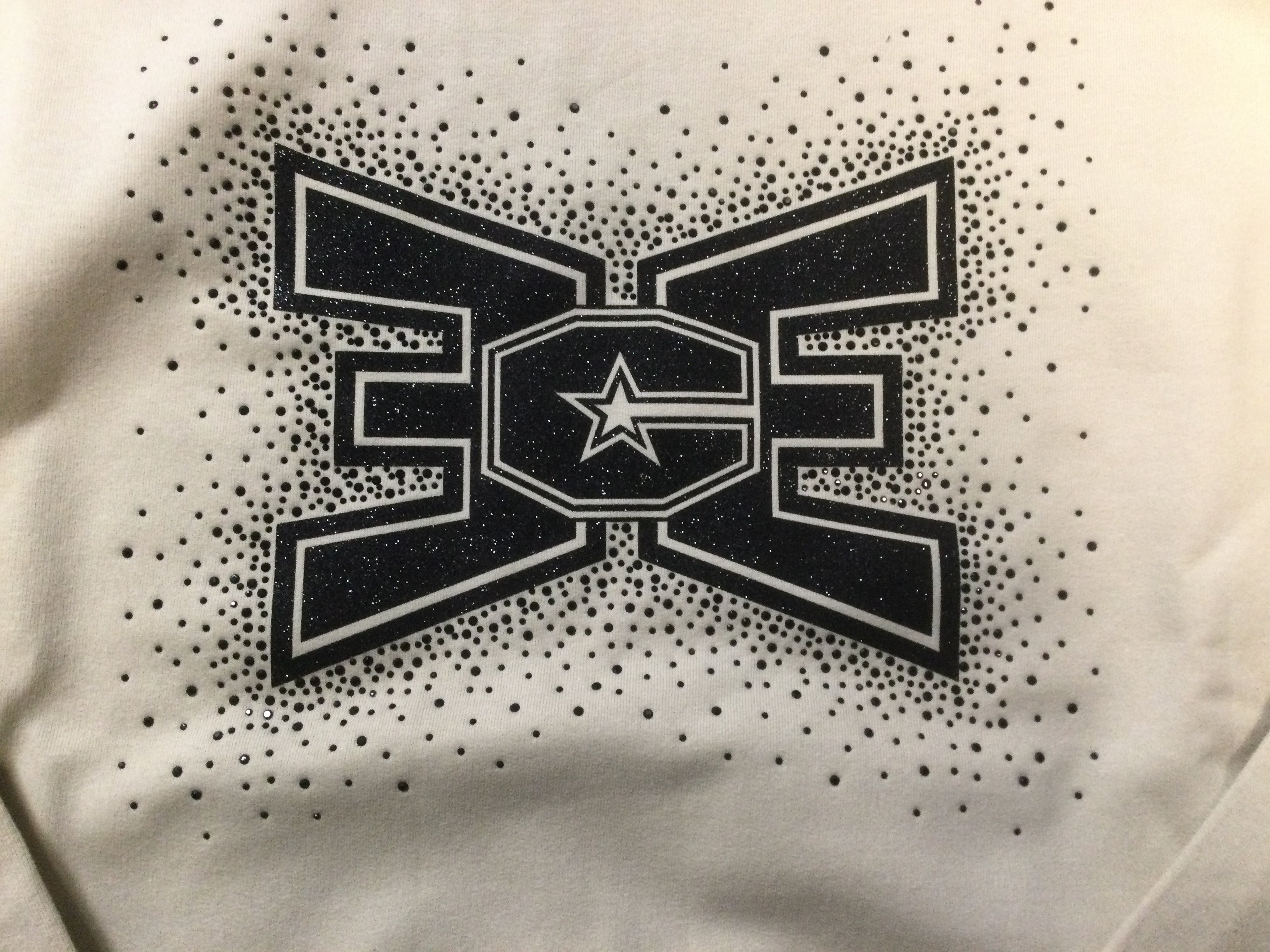 ECE Crewneck Sweatshirt Crème with Black Sparkle Logo