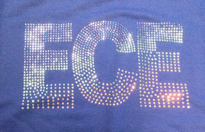 ECE Blue Crewneck Sweatshirt with Umbre Blue Logo