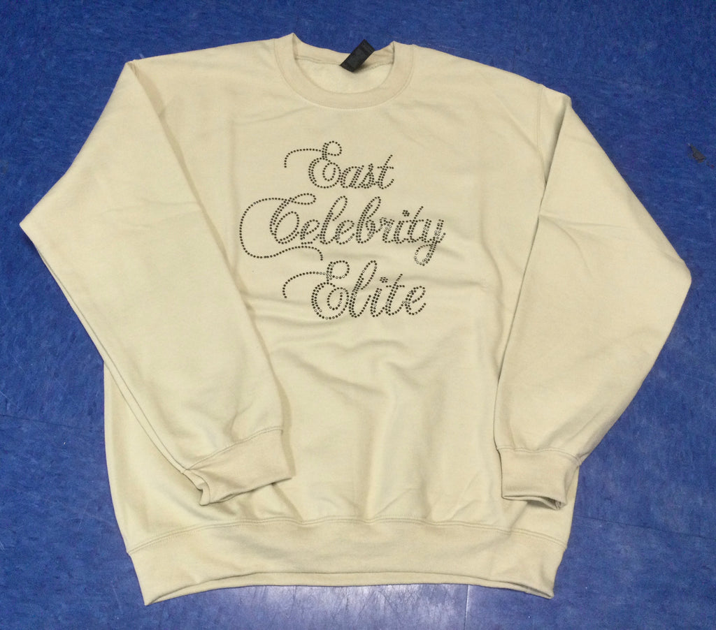Crewneck Creme Sweatshirt with a Black Logo