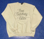 Crewneck Creme Sweatshirt with a Black Logo