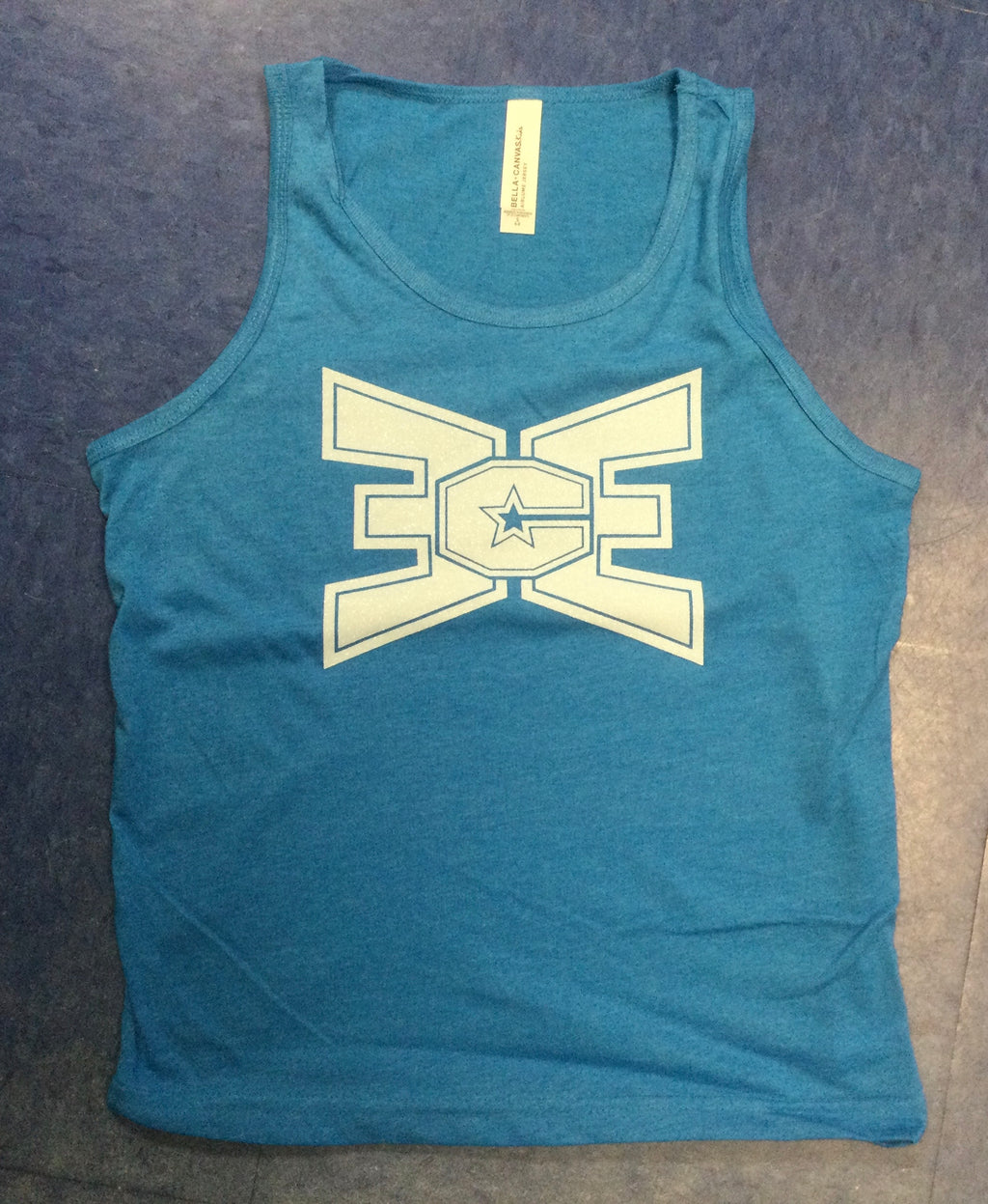 Youth Tank Top Blue with White Sparkle Logo