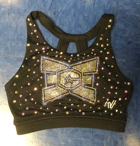 ECE Practice Sports Bra Black with a Bling Logo