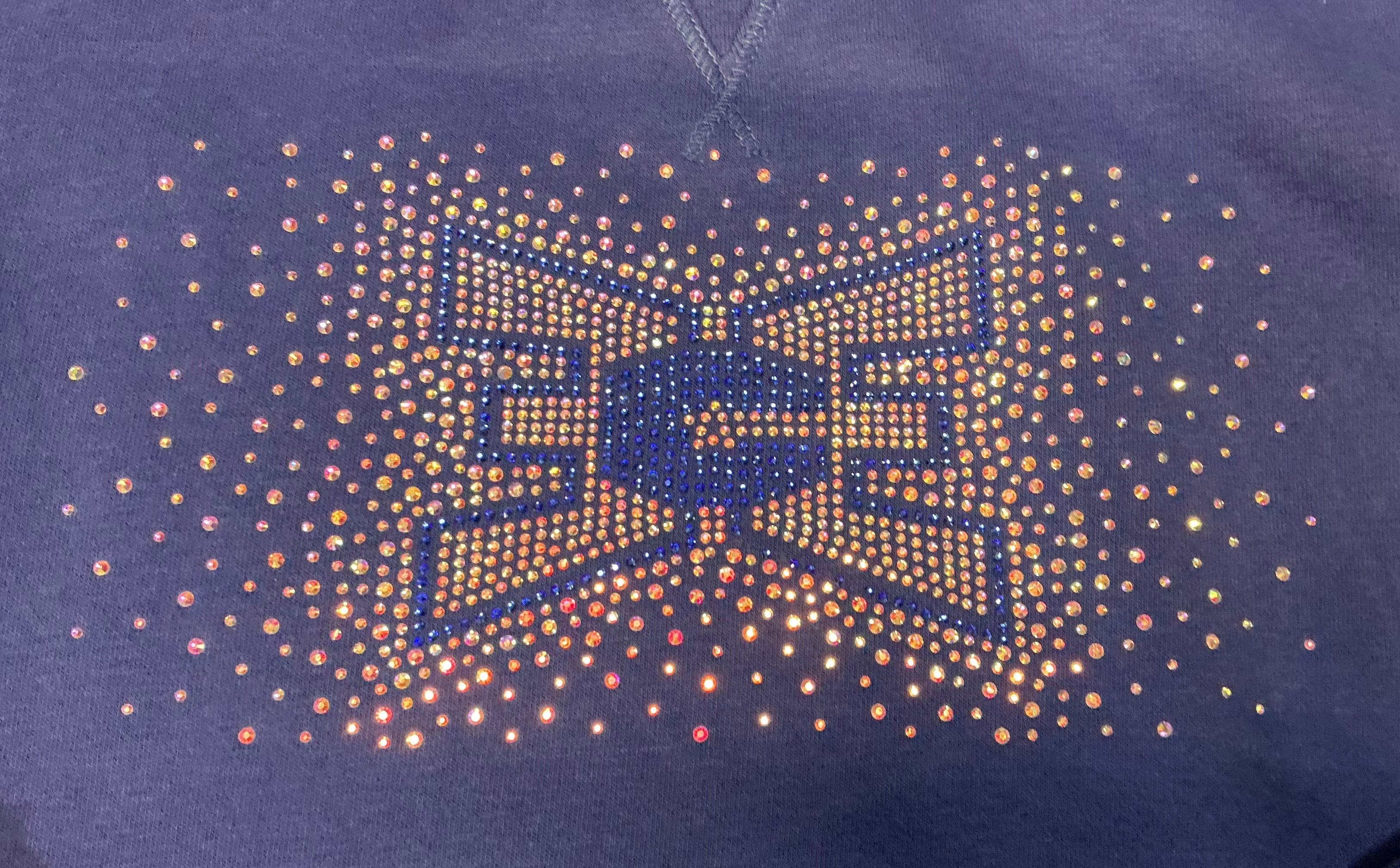 Sweatshirt CROP Royal Blue with Bling Logo