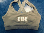 Sports Bra Grey with Bling/White Logo