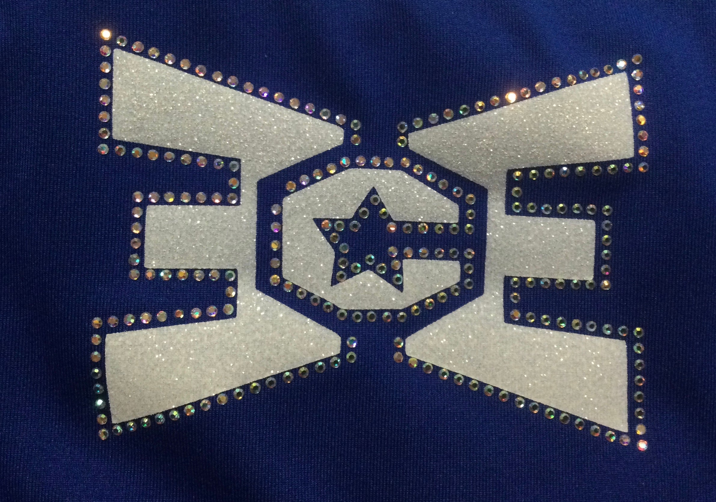Sports Bra Blue/White Bling Logo