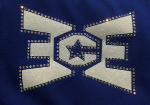 Sports Bra Blue/White Bling Logo