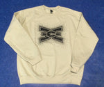 Crewneck Creme Sweatshirt with Black Sparkle Logo