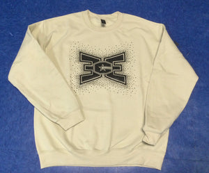 Crewneck Creme Sweatshirt with Black Sparkle Logo