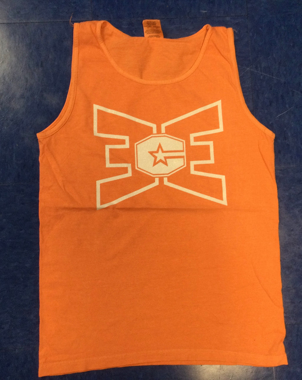 Tank Top with Orange with White Sparkle Logo