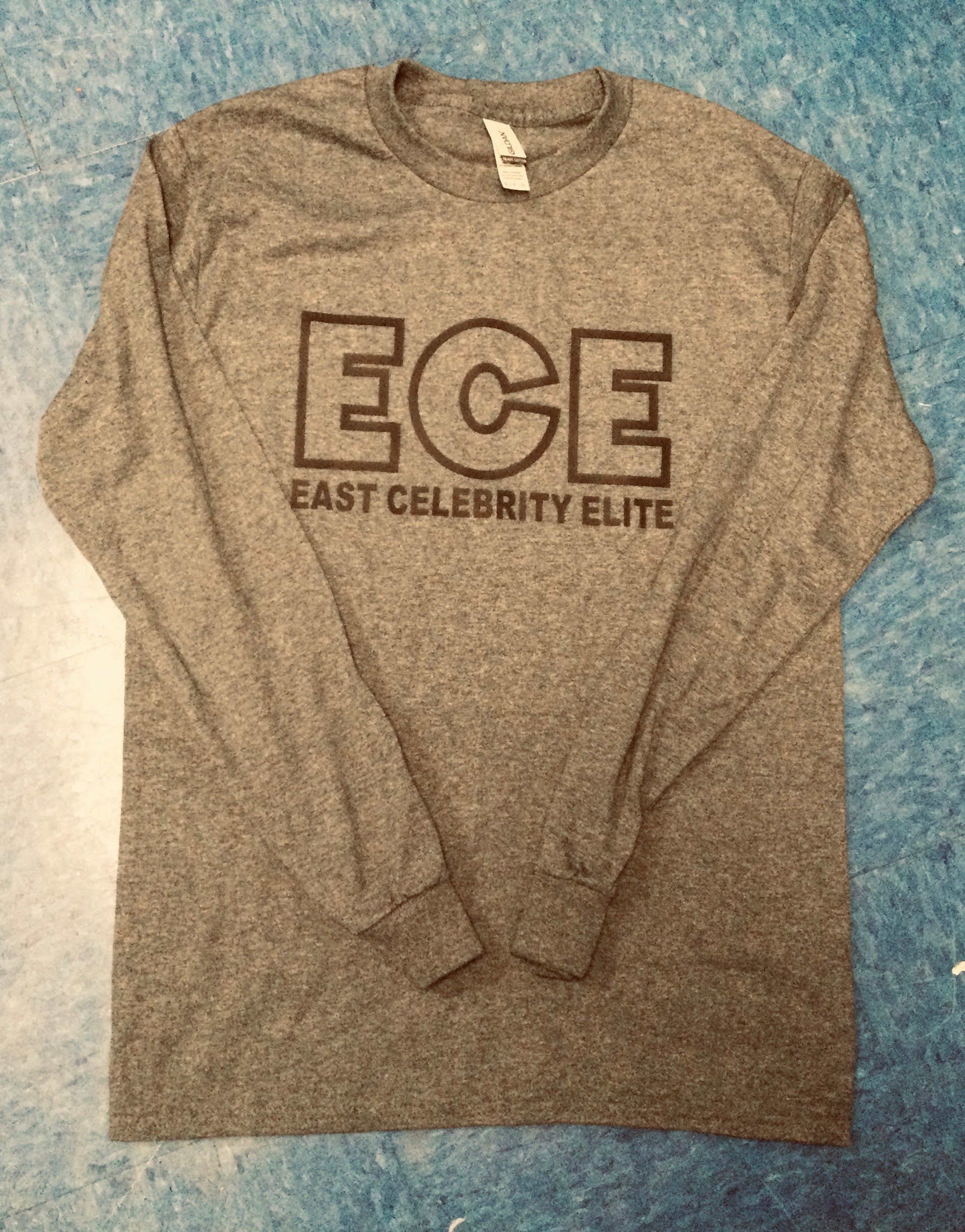 ECE T-Shirt Long Sleeve Charcoal Grey with Black Logo