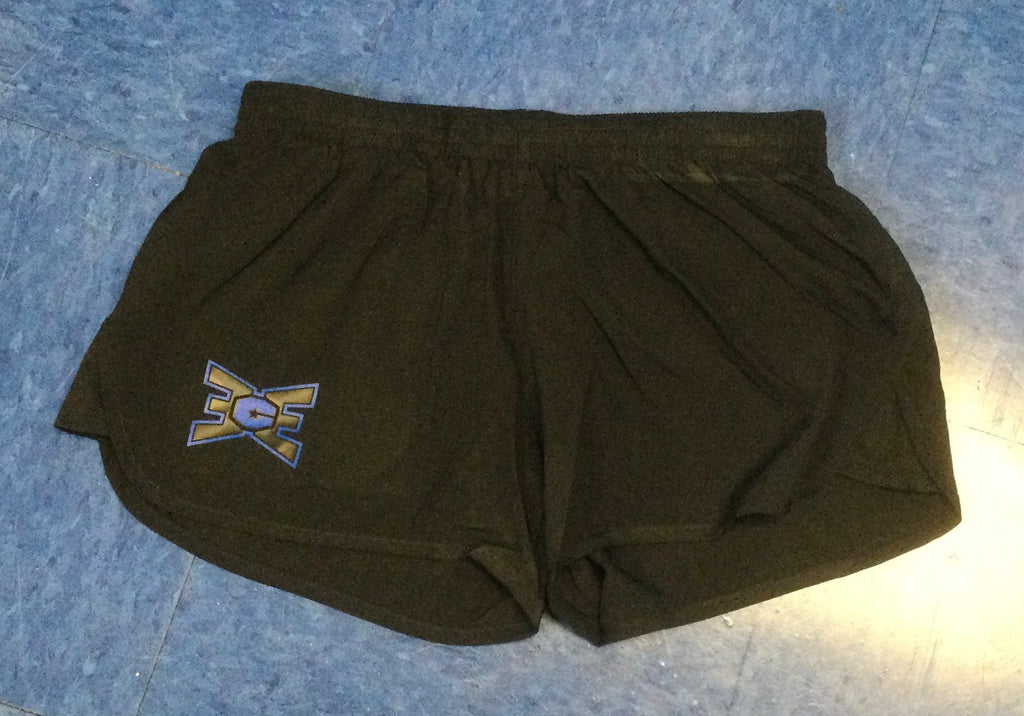 Shorts Youth Black with Black/Blue Logo