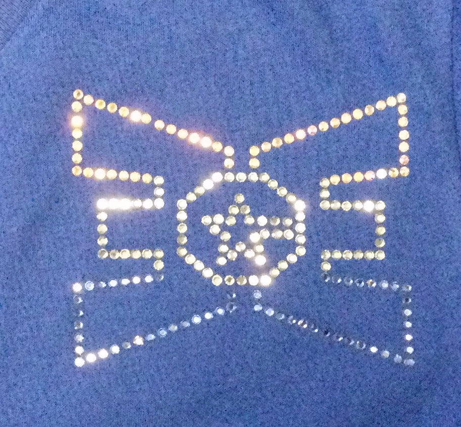 ECE T-Shirt Blue V-Neck with Bling Logo