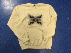 ECE Crewneck Sweatshirt Crème with Black Sparkle Logo