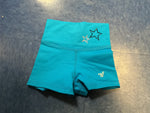 Shorts Youth Aqua with Bling Waistband
