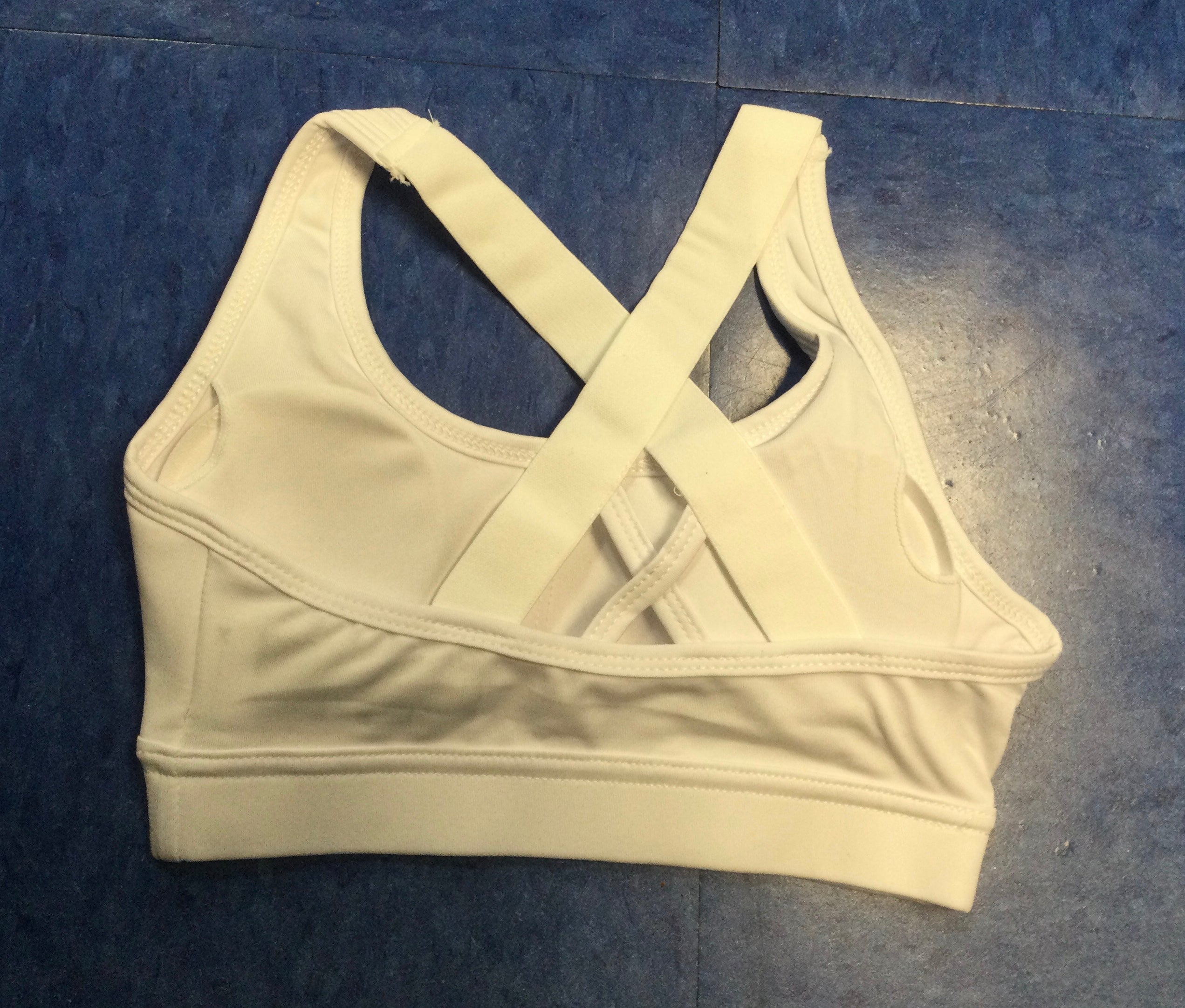 ECE Youth Sports Bra White with Bling Logo