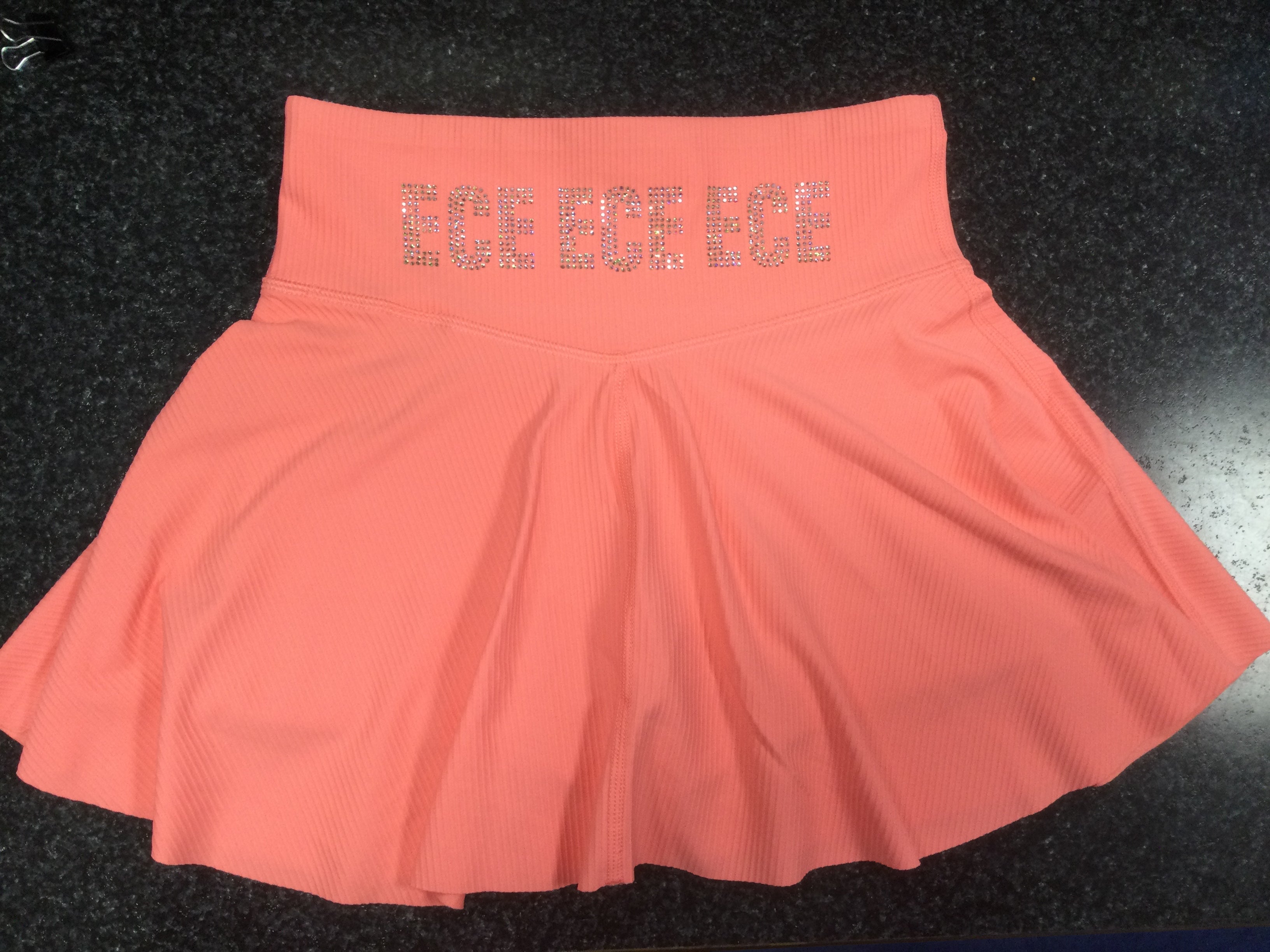 Youth Skirt Coral/Purple with Bling Waist