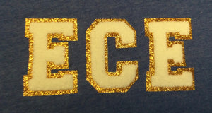 T-Shirt Youth Blue with Fabric Letters