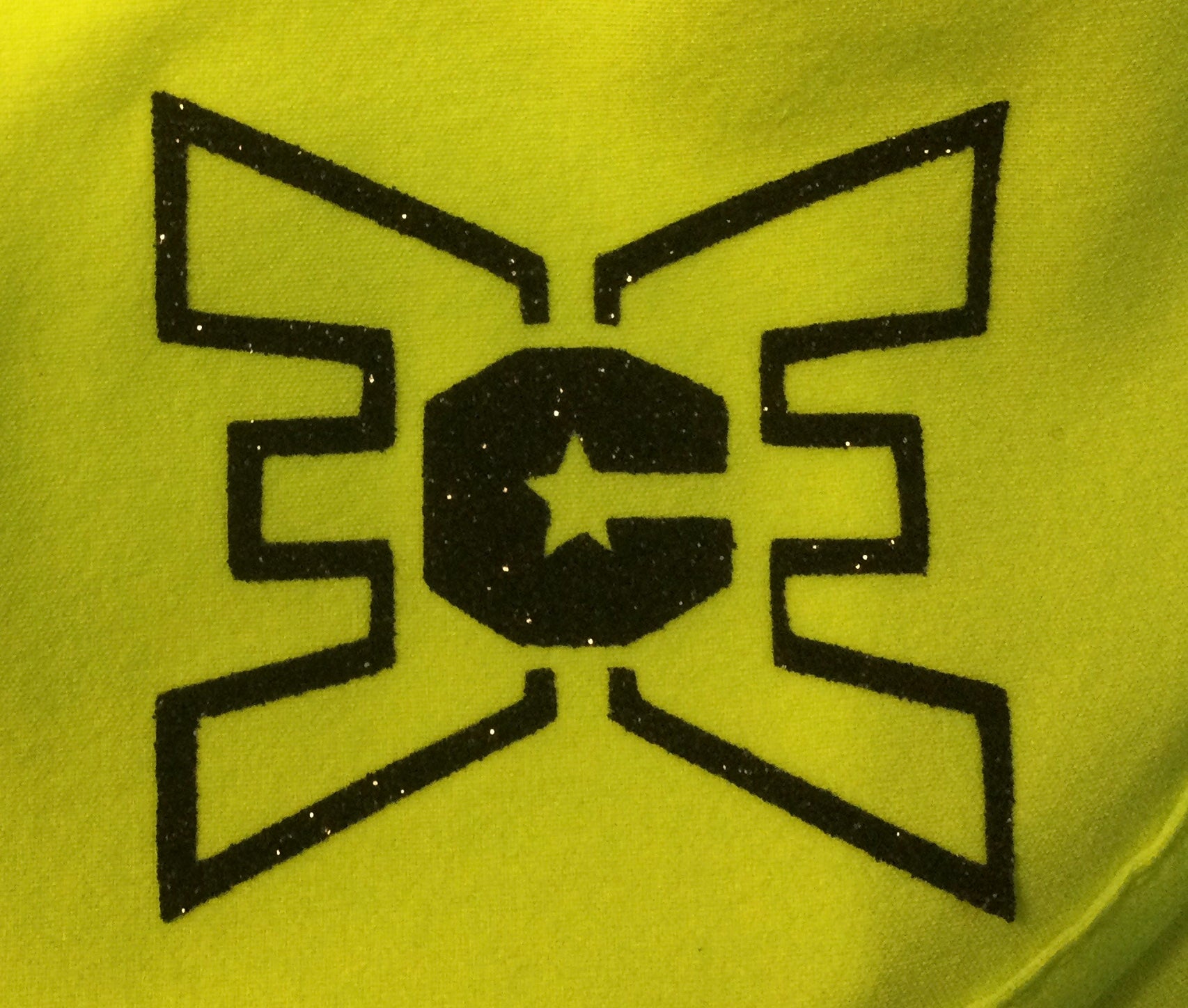 Shorts Yellow with Black Sparkle Logo
