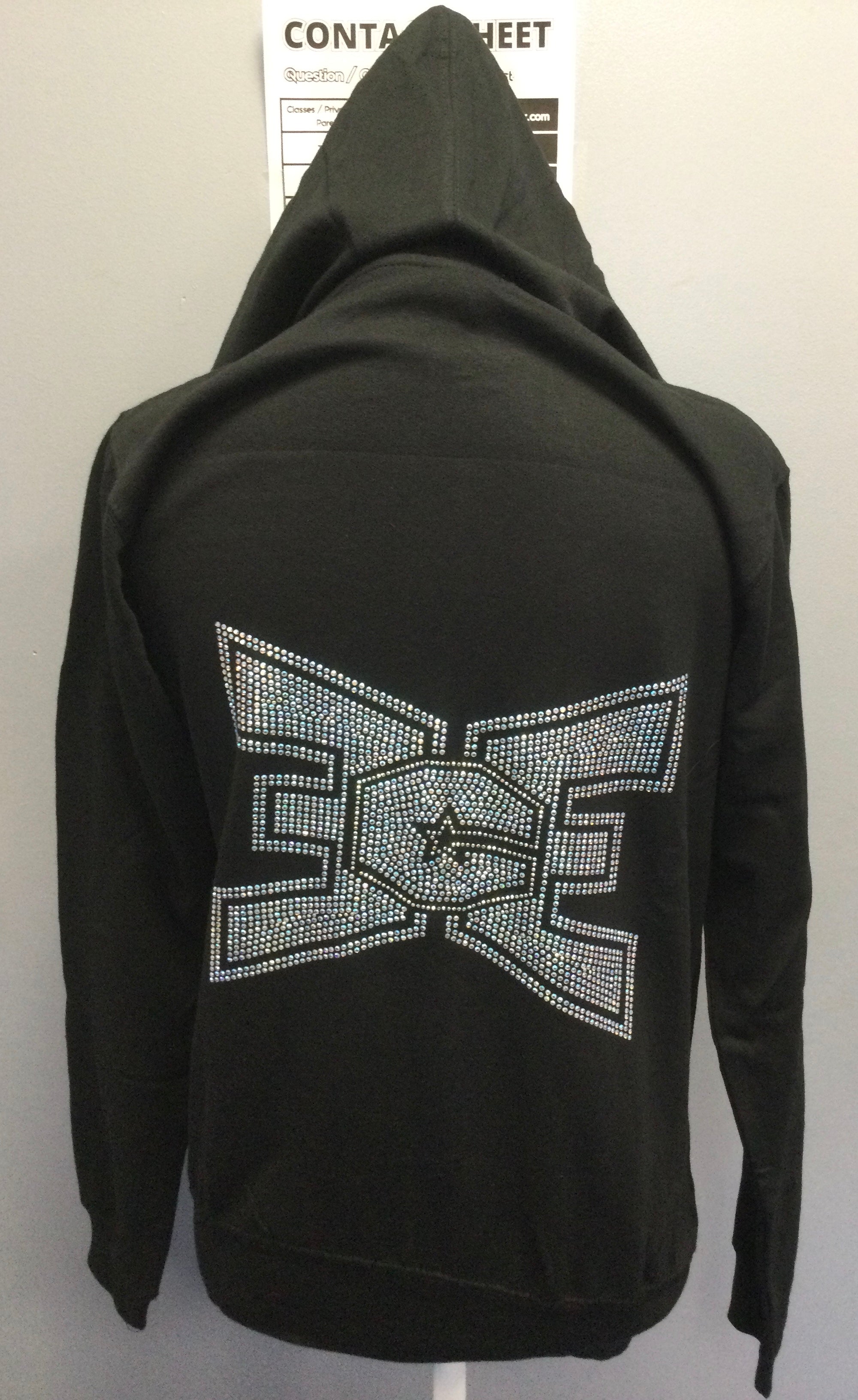 ECE Zip Up Hooded Black with Bling Logo