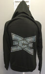 ECE Zip Up Hooded Black with Bling Logo